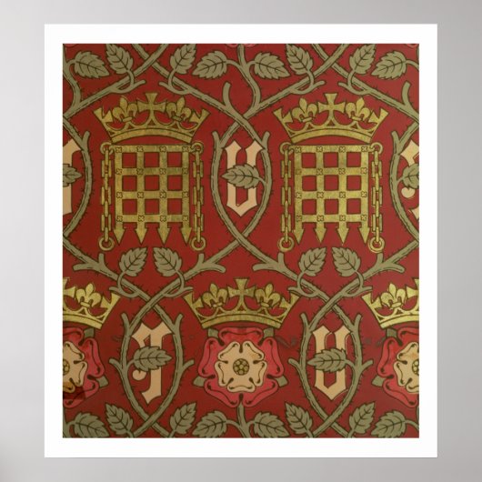 Poster 'Tudor Rose', papier peint de reproduction dessiné (Devant)