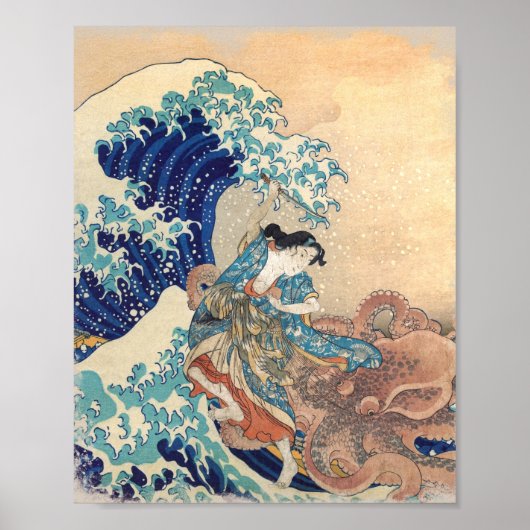 Poster Tuer La Pieuvre Au Large De Kanagawa (Devant)