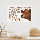 Poster Tuer la vache - Végétarien, Végétarien (Cuisine)