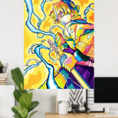 Poster tueur de zenitsu (Bureau à domicile)