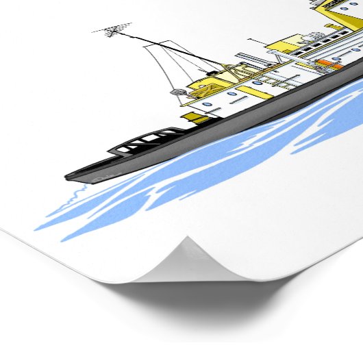 Poster Tug Olive L. Plus avec le premier pilothouse surél (Coin)