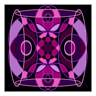 Poster Tuile de mosaïque abstraite rose et violet