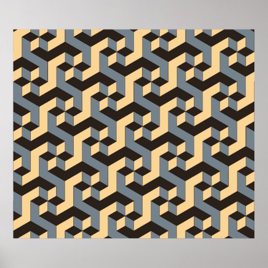 Poster tuile géométrique sans soudure avec cubi rotatif c (Devant)