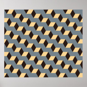 Poster tuile géométrique sans soudure avec escaliers cube