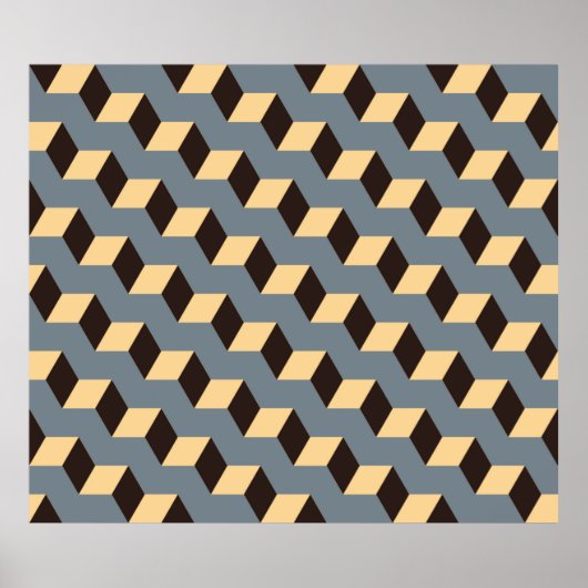 Poster tuile géométrique sans soudure avec escaliers cube (Devant)