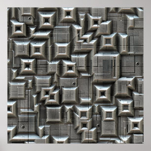 Poster Tuiles spatiales texturées