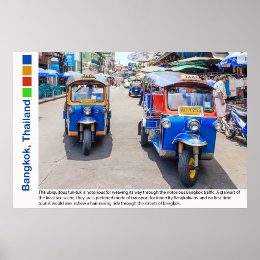 Poster Tuk-tuk de Bangkok, Thaïlande (Devant)