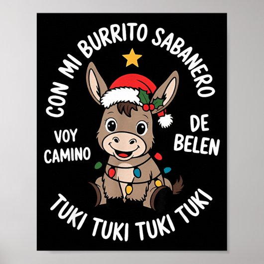Poster Tuki Tuki Santa Hat Spanish Mexican Christmas Swea (Devant)