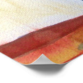 Poster Tulière rouge et rose aquarelle fleurs art (Coin)