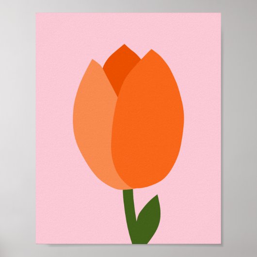 Poster Tulip Pastel Rose Et Orange (Devant)