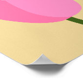 Poster Tulip Rose Et Fleur Jaune (Coin)