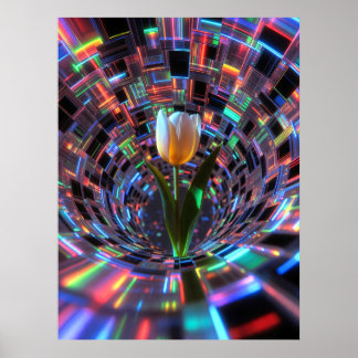 Poster Tulipe dans un tunnel de vortex prismatique