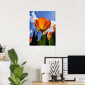 Poster Tulipe orange, Ciel bleu (Bureau à domicile)