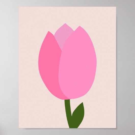 Poster Tulipe rose (Devant)