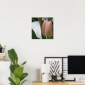 Poster Tulipe rose en neige (Bureau à domicile)