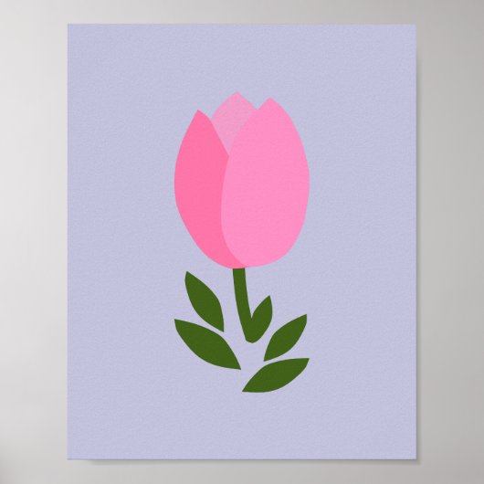 Poster Tulipe rose et violette (Devant)