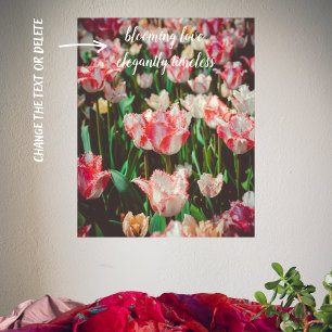 Poster Tulipes à franges roses de style vintage