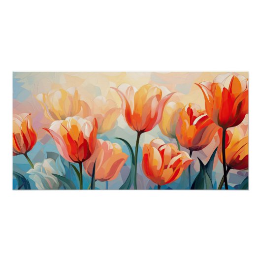 Poster Tulipes aquarelles (Devant)