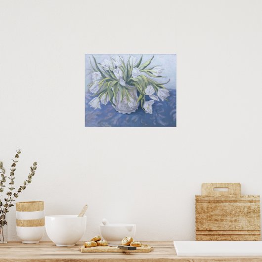 Poster Tulipes blanches (Cuisine)