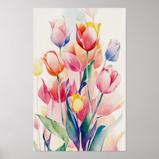 Poster Tulipes colorées (Devant)