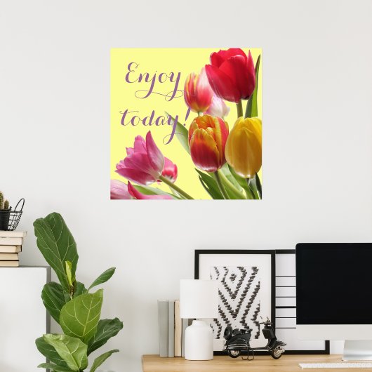 Poster Tulipes colorées avec devis personnalisable (Bureau à domicile)