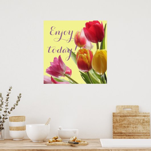 Poster Tulipes colorées avec devis personnalisable (Cuisine)