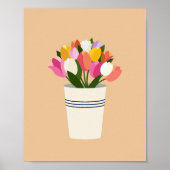 Poster Tulipes Colorées Dans Un Vase (Devant)