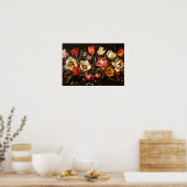 Poster Tulipes colorées Peinture à l'huile botanique (Cuisine)