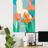 Poster Tulipes d'abricot Blocs de couleurs modernes artis (Bureau à domicile)