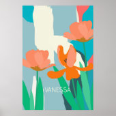 Poster Tulipes d'abricot Blocs de couleurs modernes artis (Devant)