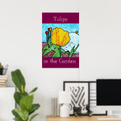 Poster Tulipes dans l'affiche du jardin (Bureau à domicile)