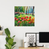 Poster Tulipes dans le parc (Bureau à domicile)