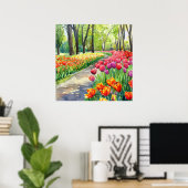 Poster Tulipes dans le parc (Bureau à domicile)