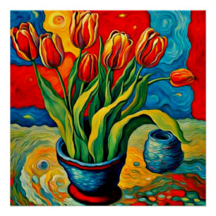 Poster Tulipes dans le vase