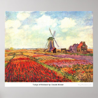 Poster Tulipes de Hollande par Claude Monet