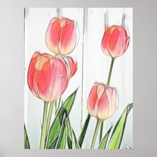 Poster Tulipes de printemps (Devant)