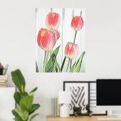Poster Tulipes de printemps (Bureau à domicile)