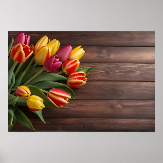 Poster Tulipes de printemps pour la Saint Valentin (Devant)