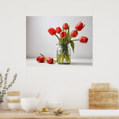 Poster Tulipes de printemps pour la Saint Valentin (Cuisine)