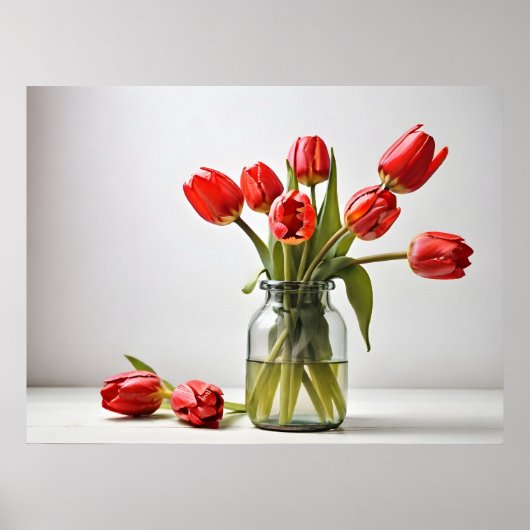 Poster Tulipes de printemps pour la Saint Valentin (Devant)