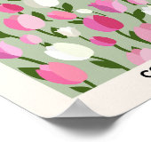 Poster Tulipes Du Marché Fleur De Copenhague Rose Et Vert (Coin)