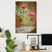 Poster tulipes en pot d'argile (Bureau à domicile)
