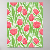 Poster Tulipes en rouge et vert (Devant)