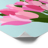 Poster Tulipes fraîches Pastel bleu doux (Coin)