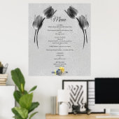 Poster Tulipes gris et jaunes sur texture (Bureau à domicile)