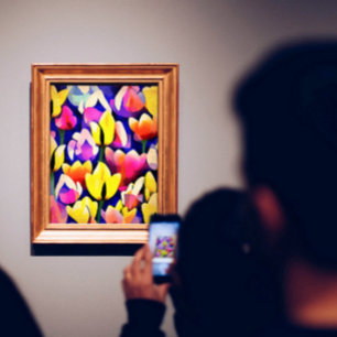 Poster Tulipes Jaunes Et Rose Art Printemps Coloré