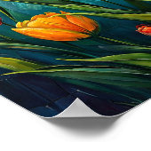 Poster Tulipes orange (Coin)