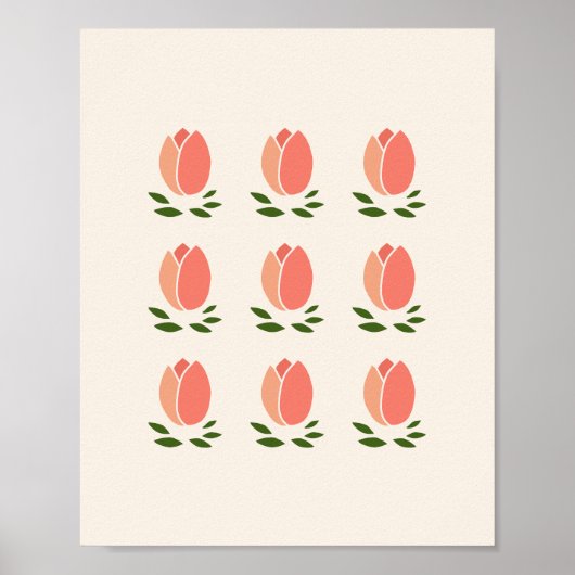 Poster Tulipes orange (Devant)