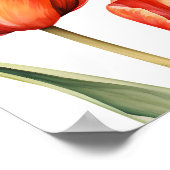 Poster Tulipes oranges modernes Fête de mariage floral (Coin)