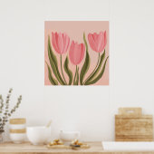Poster Tulipes Painteté Jolie Rose (Cuisine)